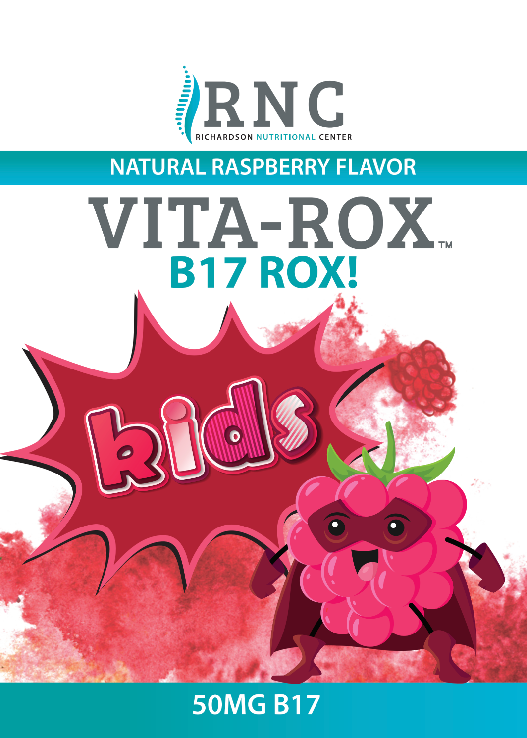 Vita-Rox 50mg B17 - Natural Raspberry Flavor (for 4+)