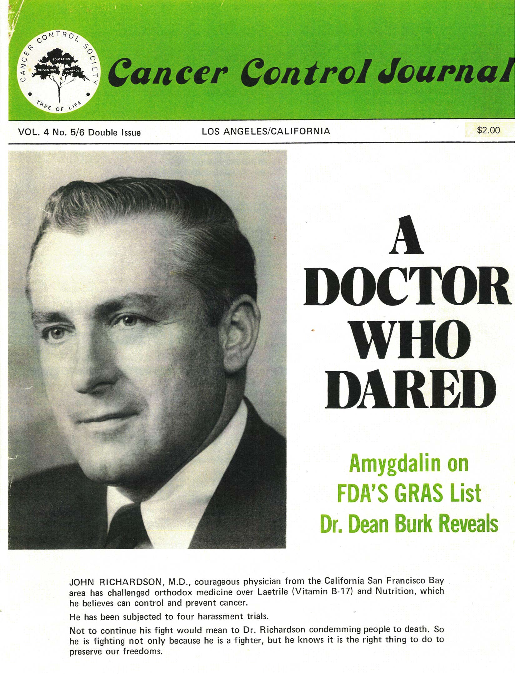 (Booklet) “A Doctor Who Dared” - Cancer Control Journal-Sep/Oct-Nov/Dec 1976