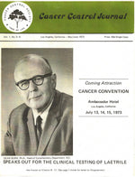 (Booklet)  Dean Burk, Ph.D., Head of Cytochemistry Department, NCI, Speaks Out for the Clinical Testing of Laetrile - Cancer Control Journal - May/June 1973