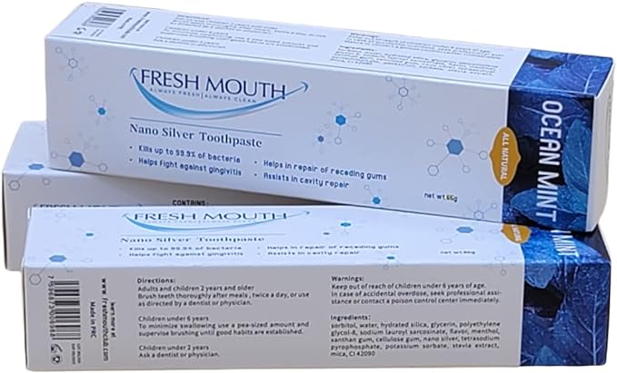 Fresh Mouth Ocean Mint Nano Silver Toothpaste - two-pack