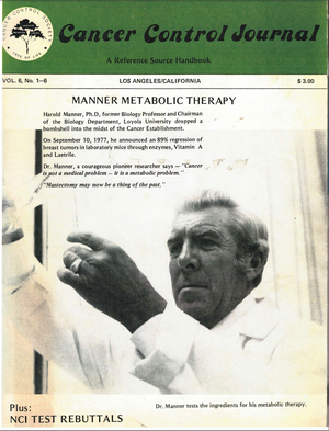 (Booklet)  MANNER METABOLIC THERAPY - Cancer Control Journal - 1978