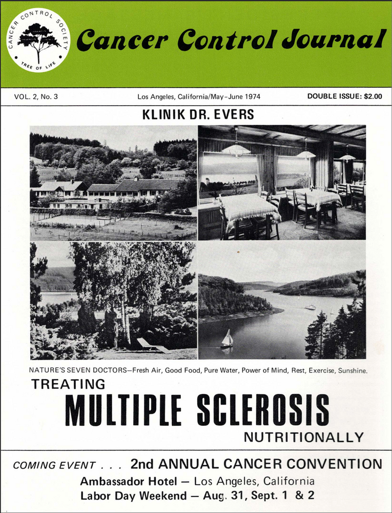 (Booklet) Treating Multiple Sclerosis Nutritionally - Cancer Control Journal - 1974