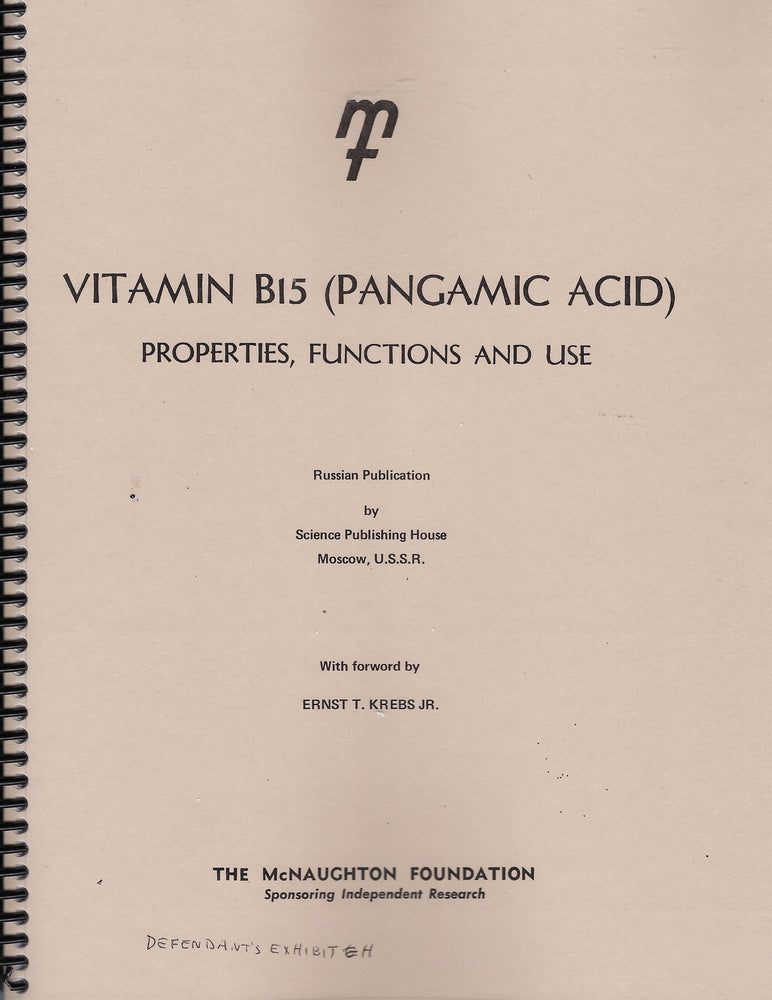 (PDF) Vitamin B15 (Pangamic Acid) Properties, Functions and Use (206 pages)