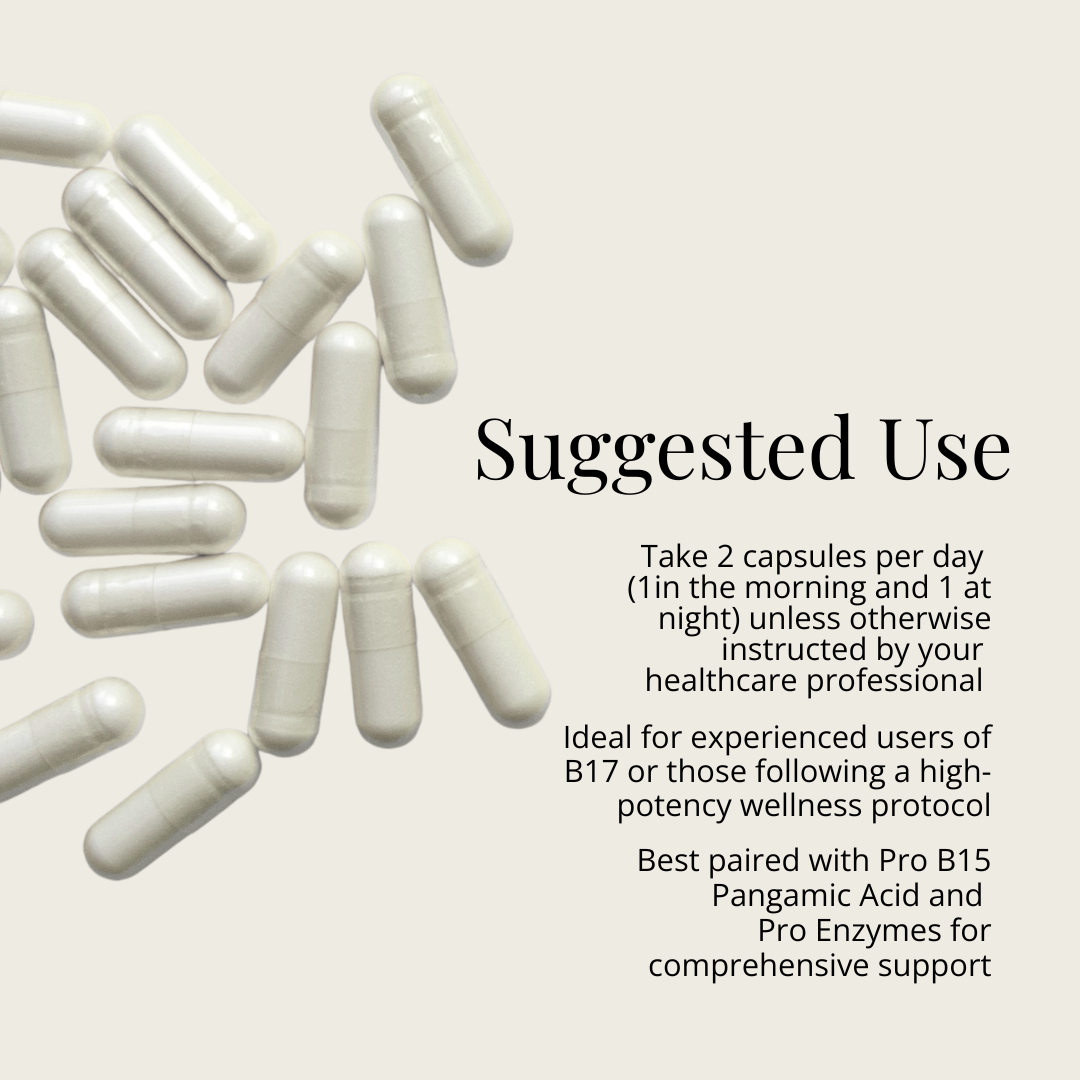 B17 500mg Capsules — suggested daily use