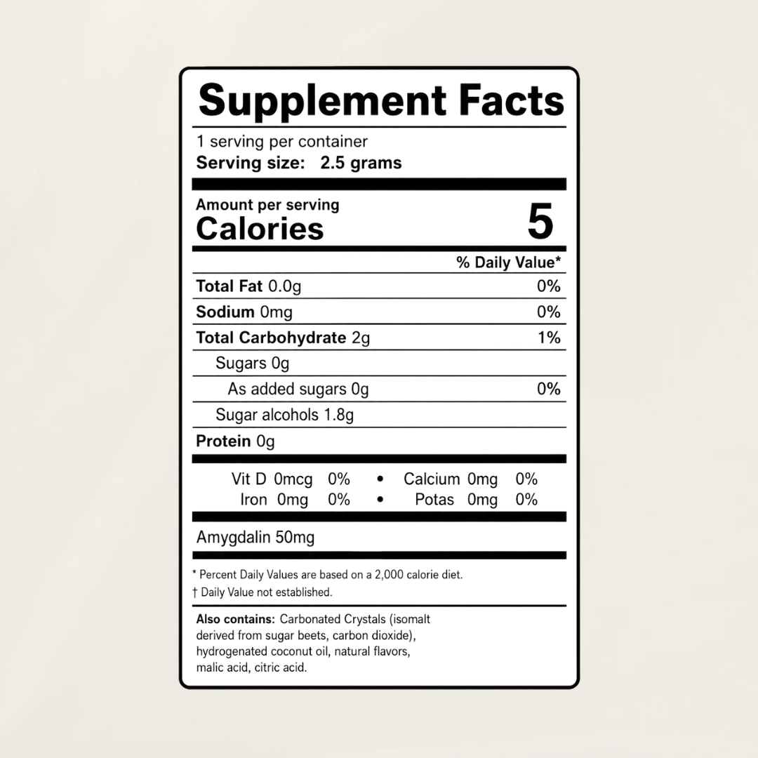 Vita-Rox 50mg Raspberry — supplement facts