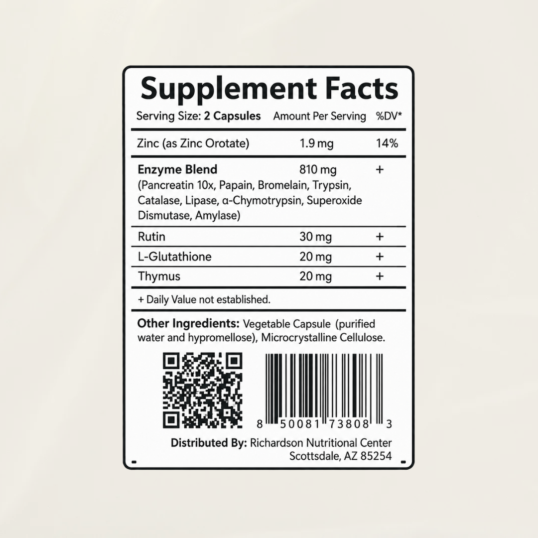 Pro Enzymes — supplement facts