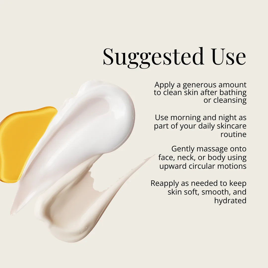 Suggested use — Apricot Luxe lotion and oil