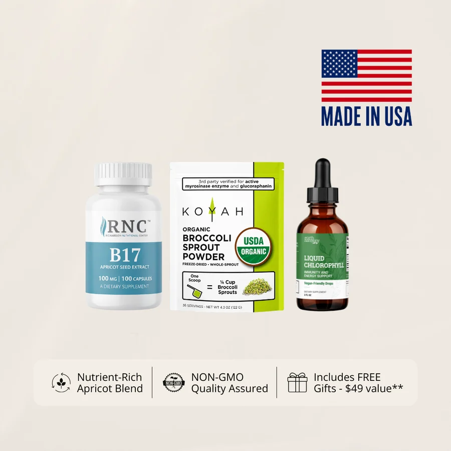 Daily Wellness Bundle — B17, organic broccoli sprout powder & liquid chlorophyll