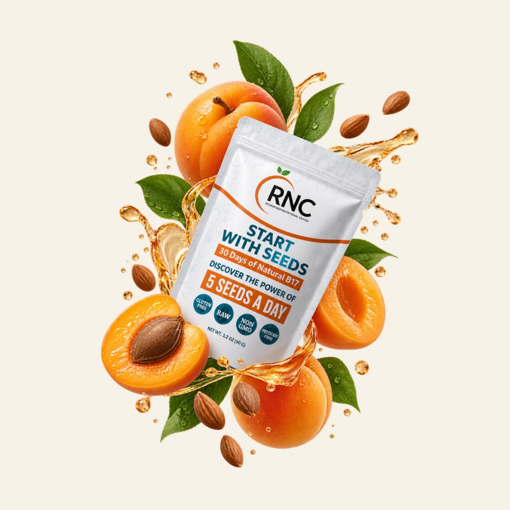 Apricot Seeds Daily - 30-Day Supply pouch with apricots and seeds